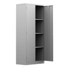 Armário De Aço 2 Portas Multiuso Com 4 Prateleira PA90 198x90x40 Com Chaves Cinza