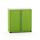Armário de Aço Baixo com Tampo de Madeira Ap406sl Pandin 84 cm Verde Miró