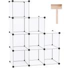 Armário de armário de plástico Cube Storage C&AHOME de 9 cubos branco
