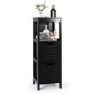 Armário de armazenamento COSTWAY Freestanding com 2 gavetas preto