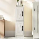 Armário de armazenamento de banheiro Hzuaneri Small Corner Rustic White