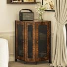 Armário de armazenamento de canto JKSmart 3 camadas Farmhouse Rustic Brown