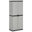 Armário de armazenamento de jardim ao ar livre vidaXL Compact Grey PVC 3 prateleiras Armário de armazenamento de jardim ao ar livre vidaXL Compact Grey PVC 3 prateleiras