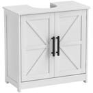 Armário de armazenamento de pia de pedestal HOMCOM Farmhouse White