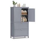 Armário de armazenamento de piso de banheiro VASAGLE com 2 gavetas Dove Grey Armário de armazenamento de piso de banheiro VASAGLE com 2 gavetas Dove Grey