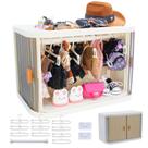 Armário de armazenamento Doll Wardrobe aimpiwt dobrável com 10 cabides Armário de armazenamento Doll Wardrobe aimpiwt dobrável com 10 cabides