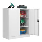 Armário de armazenamento LISSIMO Metal Lockable 2 portas 2 prateleiras branco