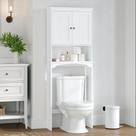 Armário de armazenamento Over The Toilet Bathroom Spirich White