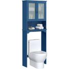 Armário de armazenamento Over The Toilet Yaheetech Azul marinho Armário de armazenamento Over The Toilet Yaheetech Azul marinho