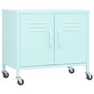 Armário de armazenamento vidaXL Mint Steel 60x35x49cm com rodas Armário de armazenamento vidaXL Mint Steel 60x35x49cm com rodas
