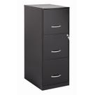 Armário de arquivo BOWERY HILL, 3 gavetas, 90 cm, metal preto, com fechadura