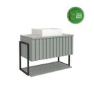 Armário De Banheiro 100% MDF 80cm Metalon Com Cuba Havai Mgm Móveis Pistache