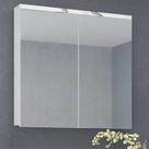 Armário de Banheiro 90cm 02 Portas Ref 910 Cewal - Branco/Thassos