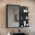 Armário de Banheiro com Espelho Paula 1 PT Grafite Armário de Banheiro com Espelho Paula 1 PT Grafite