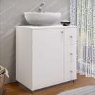 Armário de Banheiro Dover 1 Porta 3 Gavetas Branco Bp - Pnr Móveis