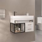 Armário de Banheiro New 2 Gavetas com Cuba 100% Mdf Branco - Belizze Móveis Armário de Banheiro New 2 Gavetas com Cuba 100% Mdf Branco - Belizze Móveis