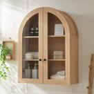 Armário de Banheiro NOWABAY com Arco, Madeira e Portas de Vidro 60x80x24 cm Armário de Banheiro NOWABAY com Arco, Madeira e Portas de Vidro 60x80x24 cm