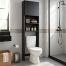 Armário de Banheiro sobre o vaso com Nichos e 2 Portas Organizador Compacto Moderno Multimoveis 2540