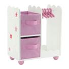 Armário de bonecas Emily Rose rosa de 35 cm com 5 cabides para boneca de 14 polegadas