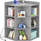 Armário de Canto Aheaplus com Portas USB 51x71x86 cm Cinza