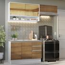Armário De Cozinha 200Cm Glamy 08 Branco/Rustic