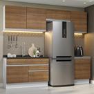 Armário De Cozinha 260Cm Glamy 05 Branco/Rustic
