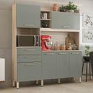 Armário de Cozinha 6 Portas 2 Gavetas Select Verde/Avena Touch/Menta
