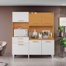Armário de Cozinha 6 Portas 2 Gavetas Selena Cinamomo/Branco Aramóveis