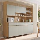 Armário de Cozinha 6 Portas 3 Gavetas Realeza 220cm 100% Mdf