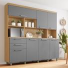 Armário de Cozinha 7 Portas 2 Gavetas 210cm 100% Mdf Nobreza