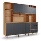 Armário de Cozinha 8 Portas 3 Gavetas Nicho Versatti Freijo/ Grafite