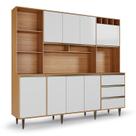 Armário de Cozinha 8 Portas 3 Gavetas Nicho Versatti Freijo/ Off White