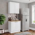 Armário de Cozinha 80cm 4 Portas com Tampo Americana Henn