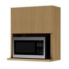 Armário De Cozinha Aéreo 1 Porta 1 Nicho Para Micro Ondas 100% Mdf Raissa Madeirado Nesher Madeirado