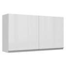 Armário De Cozinha Aéreo 100% MDF 120 cm Portas Branco Brilho Acordes Madesa