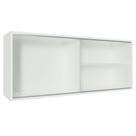 Armário De Cozinha Aéreo 100% MDF 2 Portas de Correr de Vidro Branco Acordes Madesa