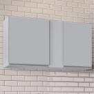 Armário de Cozinha Aéreo 100cm 2 Portas Indiana Cinza Claro - Lumil