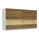 Armário de Cozinha Aéreo 120 cm 2 Portas com Vidro Branco/Rustic Glamy Madesa