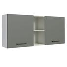 Armário de Cozinha Aéreo 150 cm 2 Portas e 2 Nichos Branco/Cinza Agata Madesa Armário de Cozinha Aéreo 150 cm 2 Portas e 2 Nichos Branco/Cinza Agata Madesa