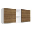 Armário de Cozinha Aéreo 150 cm 2 Portas e 2 Nichos Branco/Rustic Glamy Madesa