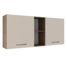 Armário de Cozinha Aéreo 150 cm 2 Portas e 2 Nichos Rustic/Crema Agata Madesa