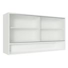 Armário de Cozinha Aéreo 2 Portas de Correr de Vidro e 1 Nicho Branco Glamy Madesa