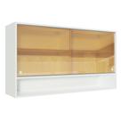 Armário de Cozinha Aéreo 2 Portas de Correr de Vidro Reflex e 1 Nicho Branco Glamy Madesa