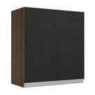 Armário de Cozinha Aéreo 60 cm 1 Porta Rustic/Preto Glamy Madesa Armário de Cozinha Aéreo 60 cm 1 Porta Rustic/Preto Glamy Madesa