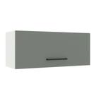 Armário de Cozinha Aéreo 80 cm 1 Porta Basculante Branco/Cinza Agata Madesa