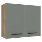 Armário de Cozinha Aéreo 80 cm 2 Portas Rustic/Cinza Agata Madesa