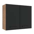 Armário de Cozinha Aéreo 80 cm 2 Portas Rustic/Preto Agata Madesa