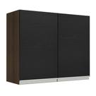Armário de Cozinha Aéreo 80 cm 2 Portas Rustic/Preto Glamy Madesa