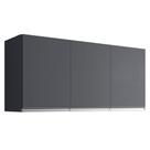 Armário de Cozinha Aéreo Andréia 120cm 3 Portas Cinza Escuro - Desk Design