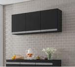 Armário de Cozinha Aéreo Andréia 120cm Preto - AJL Móveis